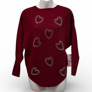Heart Embellished Sweater Women’s Small